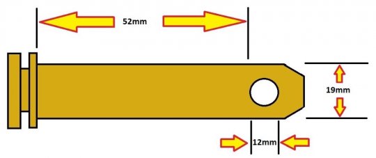 Topstangsbolt Cat 1. - 52mm