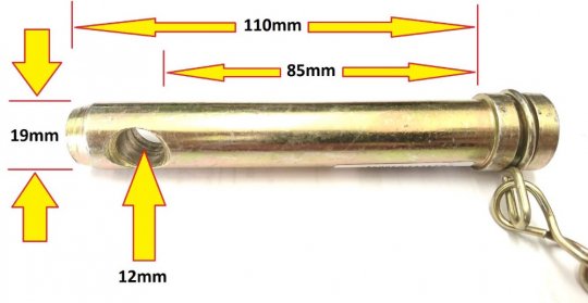Topstangsbolt Cat 1. - 85mm