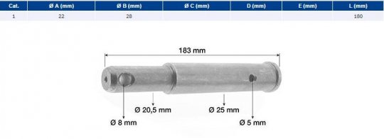 Stift til nederste led Cat 1/2