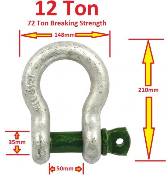 Bow Sjækel - 12 Ton