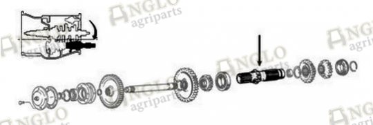 Gearaksel - 20 Spline, 15T, 17 Spline