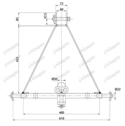 Træk A-Ramme Kat 1 (61.50 X 30mm L 645 X H 425mm)